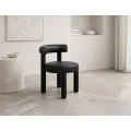 Designová jídelní židle Leith umělá kůže černá