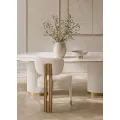 Designová jídelní židle Modig M3-14 bouclé bílá/zlatá