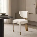 Designová jídelní židle Modig M3-14 bouclé bílá/zlatá