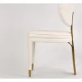 Designová jídelní židle Modig M3-14 bouclé bílá/zlatá
