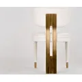 Designová jídelní židle Modig M3-14 bouclé bílá/zlatá