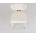 Designová jídelní židle Modig M3-14 bouclé bílá/zlatá