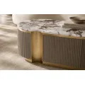 Konferenční stolek Stilig ST914C 122 cm mramor/béžový/zlatý