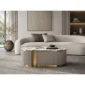 Konferenční stolek Stilig ST914C 122 cm mramor/béžový/zlatý