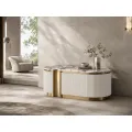 Konferenční stolek Stilig ST914F 122 cm mramor/ecru/zlatý
