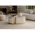 Konferenční stolek Stilig ST914F 122 cm mramor/ecru/zlatý