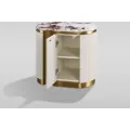Noční stolek Stilig ST915FL 60 cm levý béžový/mramor