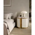 Noční stolek Stilig ST915FL 60 cm levý béžový/mramor