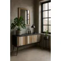 Nástěnné zrcadlo Adesso 120 cm z masivu hnědé/šedé