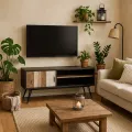 TV stolek Adesso 150 cm z masivu černý/hnědý