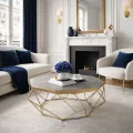 Konferenční stolek Glamour 106 cm zlatý/šedý
