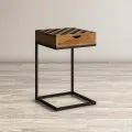 Šachový stolek Avola 42 cm z masivu hnědý/černý