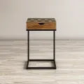 Šachový stolek Avola 42 cm z masivu hnědý/černý