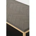 Konferenční stolek Seville 120 cm z masivu černý/zlatý