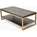 Konferenční stolek Seville 120 cm z masivu černý/zlatý
