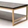 Konferenční stolek Seville 120 cm z masivu černý/zlatý