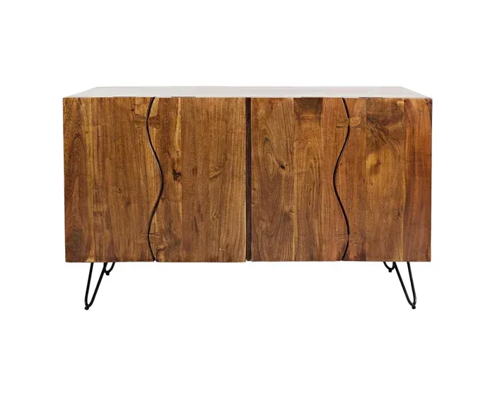 Komoda Avola 137 cm z masivu černá/ořech