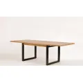 Jídelní rozkládací stůl Indus 190/240 cm z masivu dub přírodní/grafit