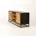 TV stolek Indus 133 cm z masivu dub přírodní/grafit