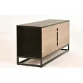 TV stolek Indus 133 cm z masivu dub přírodní/grafit
