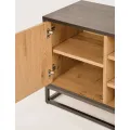 TV stolek Indus 133 cm z masivu dub přírodní/grafit