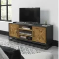 TV stolek Indus 133 cm z masivu dub přírodní/grafit