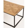 Konferenční stolek Indus 114 cm z masivu dub přírodní/grafit