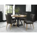 Jídelní stůl Indus 125 cm z masivu dub přírodní/grafit