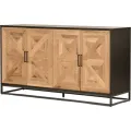 Komoda Indus 160 cm z masivu dub přírodní/grafit