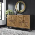 Komoda Indus 160 cm z masivu dub přírodní/grafit