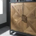 Komoda Indus 160 cm z masivu dub přírodní/grafit
