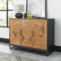 Komoda Indus 117 cm z masivu dub přírodní/grafit