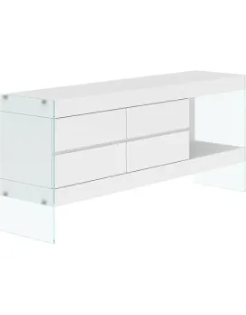 Komoda Soho 184 cm bílá/čirá