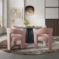 Designové čalouněné jídelní křeslo Leith růžové