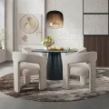 Designové čalouněné jídelní křeslo Leith bílé II