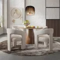 Designové čalouněné jídelní křeslo Leith bílé II