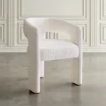 Designové čalouněné jídelní křeslo Leith bílé II