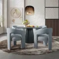 Designové čalouněné jídelní křeslo Leith modrošedé