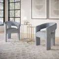 Designové čalouněné jídelní křeslo Leith modrošedé