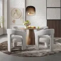 Designové čalouněné jídelní křeslo Leith stříbrnošedé