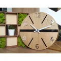 Dřevěné nástěnné hodiny King 33,5 cm dub přírodní