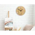 Dřevěné nástěnné hodiny Aksel 33 cm dub přírodní/žluté