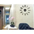 3D nalepovací hodiny Slim 65 cm černé