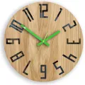 Dřevěné nástěnné hodiny Slim 33 cm černé/zelené/hnědé