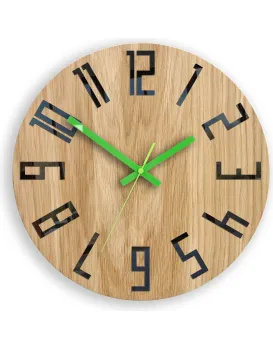 Dřevěné nástěnné hodiny Slim 33 cm černé/zelené/hnědé
