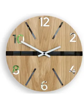 Dřevěné nástěnné hodiny King 33,5 cm dub přírodní