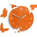 Nástěnné hodiny Motyle 28 cm oranžové
