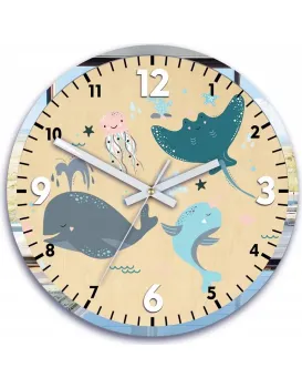 Dětské nástěnné hodiny Mirro Oceán 30 cm vícebarevné