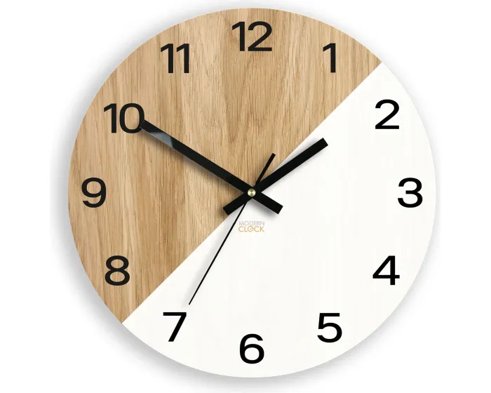Dřevěné nástěnné hodiny Oxford 33 cm dub přírodní/bílé