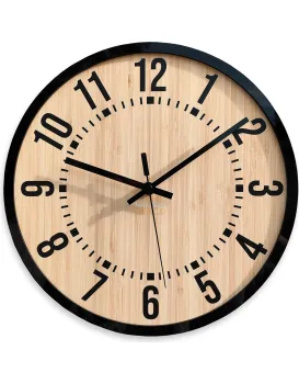 Bambusové nástěnné hodiny Bruno 30 cm hnědé/černé